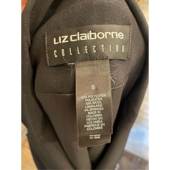 Liz Claiborne 8 wool blend black pantsuit long￼ blazer/pants - Picture 12 of 12